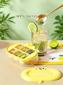 1pc Ice Cube Mold, Household Silicone Soft Bottom Freezer Ice Box, Storage Homemade Frozen Box, Ice Ball Mini Ice Tray, Silicone Household Homemade Ice Tray, Popsicle Freezer Ice Box, Ice Cube Tray With Lid - Multicolor - View 8