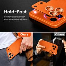 CASECOPS Protector de pantalla de cámara de vidrio templado naranja, compatible con iPhone 17 Pro Max/17 Pro, dureza 9H, textura metálica mate, vidrio ultrafino, con cristales, resistente a arañazos, fácil instalación, antirreflejante, 3D estéreo, protección de cámara de pantalla completa, compatible con fundas de teléfono - Naranja - Ver 7