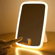 SOKANY USB Rechargeable Smart LED Makeup Mirror, 3 Color Temperature Lighting (White, Natural, Warm), Adjustable Brightness, Touch Control, Modern Makeup Mirror, Suitable For Beauty Enthusiasts, Plastic Frame - White - View 7