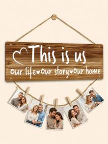 1 buah Gantungan Pajangan Foto Kayu Rustic dengan Tali Rami dan 8 Klip Kayu, Dekorasi Dinding Kenangan Keluarga "This Is Us", Cocok untuk Ruang Tamu, Kamar Tidur, Lorong, Dekorasi Rumah Gaya Rumah Pertanian, Aksesori Hadiah Ulang Tahun, Pernikahan, atau Pesta Peresmian Rumah. - Papan pajangan kayu bergaya pedesaan - View 7