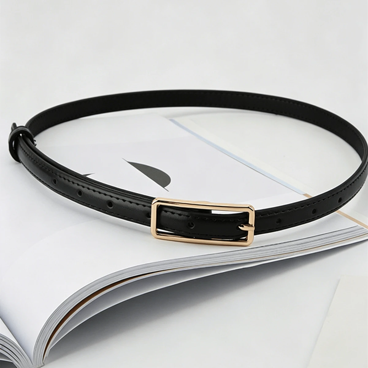 1pc Women's Vintage Small Leather Belt, Fashion Minimalist Versatile Casual Belt For Dresses, Jeans, Coats - A - View 1