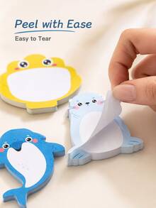 12/1 Strong Adhesive Sticky Notes, Printed With Cartoon Marine Animals, Suitable For Office Learning, Student Daily Notes, Diary And Scrapbooking. Desk Accessories, Office, School Supplies, Teacher Supplies, Classroom - one-size - View 4
