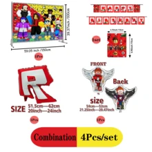 Roblox 4SET Party Decoration Background Decor, 1Set/15pCS Banner Birthday And Graduation Party Gift Balloons. Suitable For Thanksgiving, Halloween And Christmas Events Suitable For Celebration, Party And Unique Occasions - ROBLO Foil Balloons B Banner Background - View 5