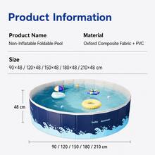 Large Round Foldable Swimming Pool, Non-Inflatable Above Ground Pool, 5-Layer Thickened PVC, Stable Hard Wall, Quick Drainage, No Water Pump Installation Required, Compact Storage, Portable Summer Family Backyard Garden Patio Outdoor Use Pool - Folding Swimming Pool - View 5