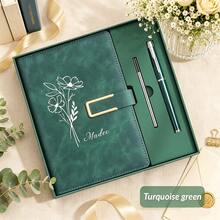 Custom Name PU Leather Travel/Teacher Notebook, Hardcover Diary, Graduation/Mother's Day Gift, School Supplies, Back To School, Multi-Functional, Modern, Cute, Vintage, Personalized Gift, Aesthetic, Journaling, Refillable - Multicolor - View 6