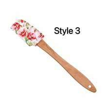 5/1 Printed Silicone Scraper, Detachable Wooden Handle, Kitchen Baking Tool, Home Cooking Utensil, Multiple Patterns Available - Multicolor - View 13