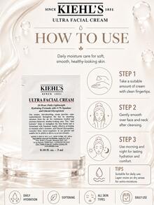 Kiehl's Ultra Facial Cream, ukuran sampel 3ml, 3/5 pcs, melembapkan secara mendalam dan memperkuat lapisan pelindung kulit, menyegarkan dan menutrisi, cocok untuk semua jenis kulit. - Krim Wajah Pelembap Tinggi - 3ml - Set - View 10