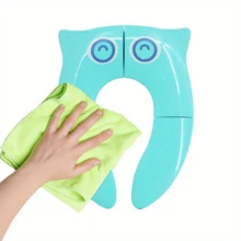 Oaoleer 1pc Portable Folding Travel Toilet Seat With Non-Slip Pad Potty Training Seat Toilet Ring Foldable Washable Toilet Seat Mat Suitable For Toddlers - Multicolor - View 5