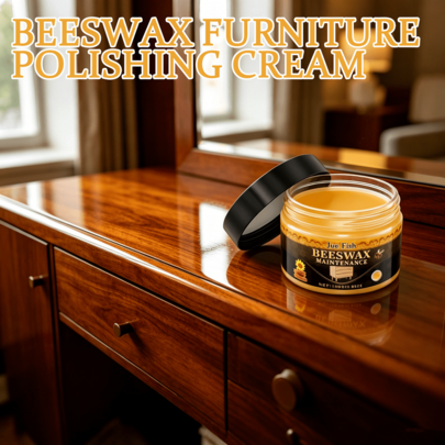 Crema pulidora de muebles de cera de abeja, acondicionador nutritivo profundo para gabinetes, mesas y pisos de madera, refresca la textura desgastada, mantenimiento a prueba de agua y antifisuras