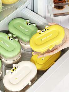 1pc Ice Cube Mold, Household Silicone Soft Bottom Freezer Ice Box, Storage Homemade Frozen Box, Ice Ball Mini Ice Tray, Silicone Household Homemade Ice Tray, Popsicle Freezer Ice Box, Ice Cube Tray With Lid - Multicolor - View 6
