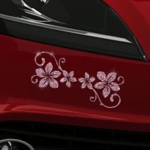 1pc Glitter Vine Floral Self-Adhesive Car Sticker, Elegant Floral Pattern, No Residue, Easy To Apply, Suitable For Car, Motorcycle, Truck, Glass Window And Laptop Decoration, Perfect Decor For Plant Lovers - Multicolor - View 5