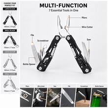 14-In-1 Mini EDC Multitool Pliers With Nylon Sheath, Professional Stainless Steel Foldable Rugged, Practical Portable Computer And Bike, For Survival, Home, Summer Camping, Garden, Hunting, Holiday Hiking Essentials Equipment, Birthday Gifts For Men - Multicolor - View 6