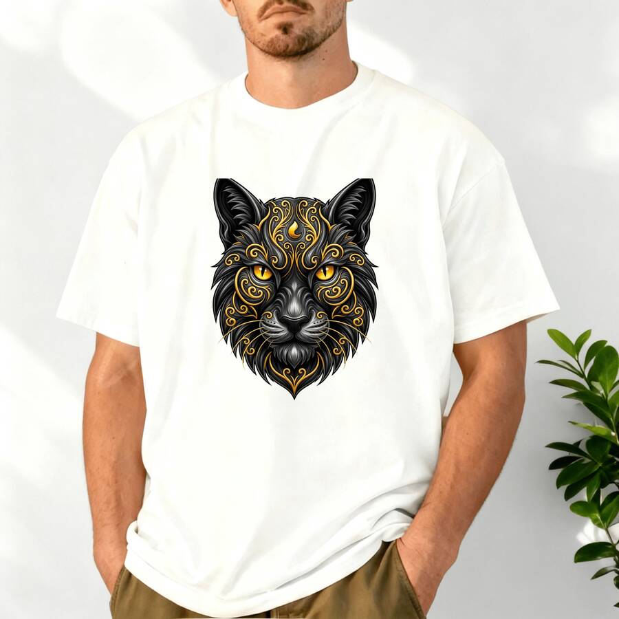 Men's Leopard Print Style T-Shirt Adult Casual - White - View 1