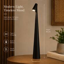 1 pieza Lámpara de escritorio LED portátil de ABS, con cable USB, diseño minimalista y delgado, atenuación táctil, carga USB, adecuada para dormitorio y oficina - luz roja blanca - Ver 21