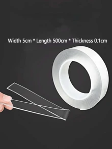 1 Roll Multi-Purpose Double-Sided Tape, Daily Transparent Strong Stretchable Sealing Strip Rubber Sealing Strip, Easy To Use, Stickers, Wall Decals, Vinyl Stickers, Home Decor, Room Decor, Classroom Decor, Office Decor, Wall Decor, Refresh Your Home, Rama Decorative Stickers, Back To School Supplies - Multicolor - View 16