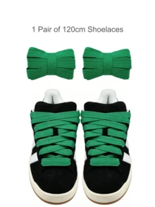 1 Pair Wide Flat Shoelaces (120cm/47.24"), Suitable For Sports Shoes/Unisex Casual Shoes/White Shoes/Basketball Shoes/Training Running Shoes, Summer Vacation, Graduation Party, Back To School Season - Multicolor - View 22