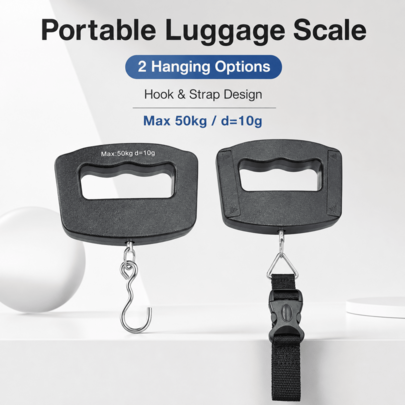 Timbangan Gantung Digital Portabel Presisi Tinggi, Kapasitas Maksimum 50kg, Pegangan Ergonomis Anti Selip dengan Pengait Stainless Steel, Fungsi Tare dan 4 Konversi Unit, Alat Genggam Tahan Lama, Cocok untuk Perjalanan, Bandara, Perjalanan Darat, Memancing dan Dapur Rumah, Baterai Tidak Termasuk