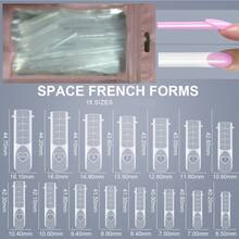 45 Peças/Saco de Pontas de Unhas Francesas Multiestilo com Extensão de Cristal em Escala e Formas de Unhas para Terapia de Luz - Transparente - Visão 8