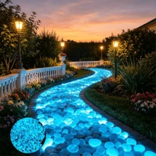 1cm Small Blue Glowing Fluorescent Stones, Artificial Pebbles For Outdoor Paths, Gardens, Potted Plants, Indoor Glass Jar Decor - A - View 4