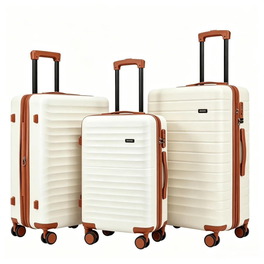 3 Pieces Set, ABS Luggage, Silent Universal Wheels, Thickened Waterproof And Wear-Resistant, Suitable For Short-Term Business Trips, Long-Distance Travel, Student Dorm Life And Other Travel Scenarios. - Multicolor - View 1