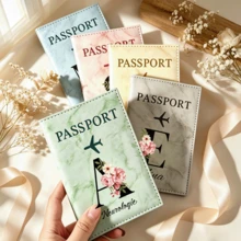 個性化護照套與行李吊牌、客製化護照錢包、禮物、給她的旅行禮物、伴郎邀請、旅行配件、旅行必需品 - 彩色 - 查看 6