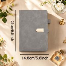 Customized A5 Size PU Leather Notebook Diary Set, Can Customize Name/Letter/Logo, Refillable, Magnetic Buckle, High-End Stationery Gift Box, Suitable For Men And Women - Oval Metal Button Book - View 8