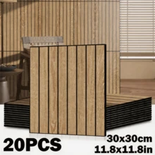 Brodark 20片 30*30cm 條格牆板,自黏式DIY 3D裝飾牆磚,適用於電視背景牆,適合居家多種場景,防水防霉耐刮,安裝簡易 - 20pcs - 查看 14