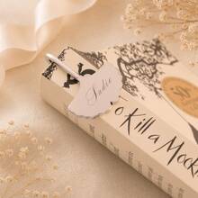 Personalized Metal Ginkgo Leaf Bookmark, Customized Name Leaf-Shaped Bookmark Gift Box, Elegant Silver & Gold Bookmark Suitable For Book Lovers, Students, Teachers And Office Gifts - Multicolor - View 2