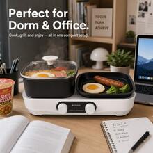 AORAN Multi-Function Electric Grill & Hot Pot, Korean BBQ Grill With Dual Temperature Control, Nonstick Smokeless Indoor Grill, Electric Skillet Combo For Steak, Burgers, Bacon, Seafood & Hot Pot, Fast Heating, Family Party Cooker - US B Type Plug(110-127V) - View 8