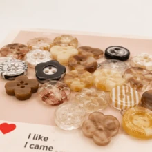 10/22/35/48/56/66/78/89/92/100Pcs New Coffee/Chocolate Color*Girl Style Buttons/Planner Decoration DIY Clothing Buttons Mixed*Handmade Knitting Accessories Random Style - Multicolor - View 8
