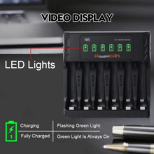 ¿Cansado de esperar por las baterías una por una? Cargador USB-C de 6 ranuras POWERKAN – 500mA por canal, carga las 6 a la vez. Para 1.2V Ni-MH/NiCd AA/AAA. Cable USB-C incluido. Prepara todo tu inventario de una sola vez. - No - Ver 5