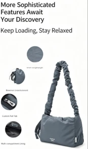 Bolso Bandolera con Cordón, Bolso de Hombro para Viajes Diarios, Ligero, Bolso Versátil para Estudiantes, Gran Capacidad, Estilo de Lujo, Regalo - Talla única para todos - Ver 1