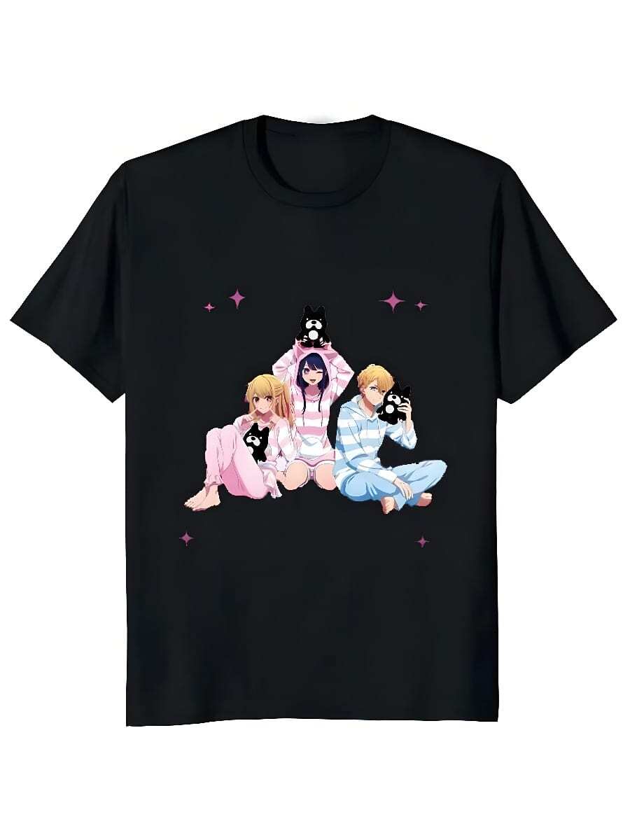 Kawaii  T-Shirt Kawaii Anime Oshi No Koss Print O-Neck Short Sleeve T Shirt Harajuku 2026 Summer Casual Graphic Clothes Tops