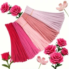 Pink Gradient Upgraded Encrypted Pipe Cleaner Handmade Set, Perfect For Making Fresh Flower Crafts, Artificial Floral Arrangements, Valentine's Day, Mother's Day Gifts, World Cup, Back To School, Graduation Gifts, Holiday Decorations - Multicolor - View 1