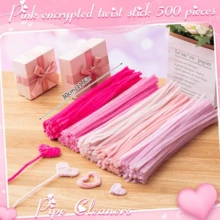 Pink Gradient Upgraded Encrypted Pipe Cleaner Handmade Set, Perfect For Making Fresh Flower Crafts, Artificial Floral Arrangements, Valentine's Day, Mother's Day Gifts, World Cup, Back To School, Graduation Gifts, Holiday Decorations - Multicolor - View 3