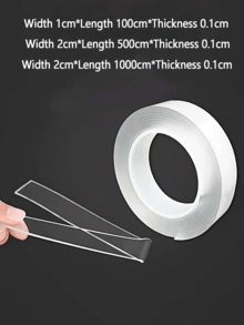 1 Roll Multi-Purpose Double-Sided Tape, Daily Transparent Strong Stretchable Sealing Strip Rubber Sealing Strip, Easy To Use, Stickers, Wall Decals, Vinyl Stickers, Home Decor, Room Decor, Classroom Decor, Office Decor, Wall Decor, Refresh Your Home, Rama Decorative Stickers, Back To School Supplies - Multicolor - View 4