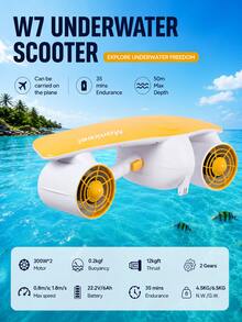Mankeel 1.8 M/S Fast Underwater Glider With Twin Motors (300 W), 35-Minute Runtime, Hand-Operated Underwater Propulsion For Snorkeling On The Beach - Yellow - View 9
