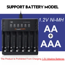 ¿Cansado de esperar por las baterías una por una? Cargador USB-C de 6 ranuras POWERKAN – 500mA por canal, carga las 6 a la vez. Para 1.2V Ni-MH/NiCd AA/AAA. Cable USB-C incluido. Prepara todo tu inventario de una sola vez. - No - Ver 3