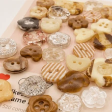 10/22/35/48/56/66/78/89/92/100Pcs New Coffee/Chocolate Color*Girl Style Buttons/Planner Decoration DIY Clothing Buttons Mixed*Handmade Knitting Accessories Random Style - Multicolor - View 6