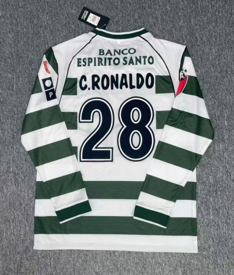 0103 Sporting CP Home Ronaldo Long-Sleeve Jersey - Olive Green - View 1