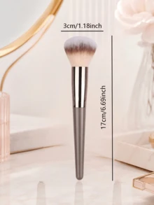 Brocha de polvos extra grande de alta calidad, brocha de maquillaje facial suave y esponjosa de uso múltiple, brocha de maquillaje dedicada para aplicar polvos - Gris Oscuro - Ver 7