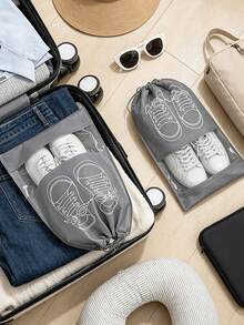 Thickened Transparent Travel Storage Bag, Sturdy Structure With Zipper Opening, Travel Essential, Waterproof And Dustproof, Compatible With Luggage, Clean And Portable, Heavy-Duty Luggage Organizer Bag, Shoe And Bag Protector, Compact Space-Saving Design, Equipped With Durable Zipper Closure, Durable Material, Suitable For Travel, Business Trips, Home Use, Home Essential - Multicolor - View 6
