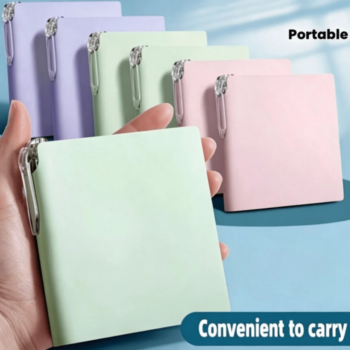 1pc Compact Portable Lightweight Notebook Set, Square Pocket Notebook, Minimalist Colorful Notebook, Multiple Colors Available, Small And Portable, Easy To Carry, Party Gift, Student Stationery, Mini Solid Color Notepad, Back To School Essential - Stamped Collection - View 1