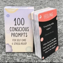 OBOVAY 2套/200張 最佳100個身心健康自我照護與減壓技巧 | 完美正念禮物 | 適合聖誕節、萬聖節、新年遊戲與禮物、卡牌遊戲 - 彩色 - 查看 2