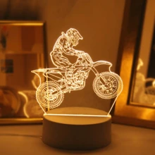 摩托車騎士 3D 夜燈，壓克力 LED 桌燈，摩托車愛好者的創意禮物，男孩女孩的生日與聖誕禮物 - 騎摩托車 - 查看 7