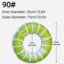 Children And Adult Swimming Pool Float Inflatable Swim Ring, Fun Lime Green Round Water Floating Ring, Suitable For Summer Swimming, Lake, Beach Activities And Water Party Decoration - Multicolor - View 7