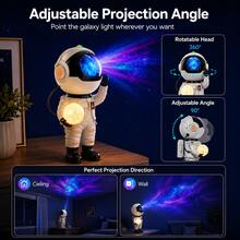 Astronaut Galaxy Projector Night Light With Dimmable Moon Lamp, Remote Control, Timer, Adjustable Brightness, Space Room Decor Gift For Kids & Adults - Holding the Moon White - View 6