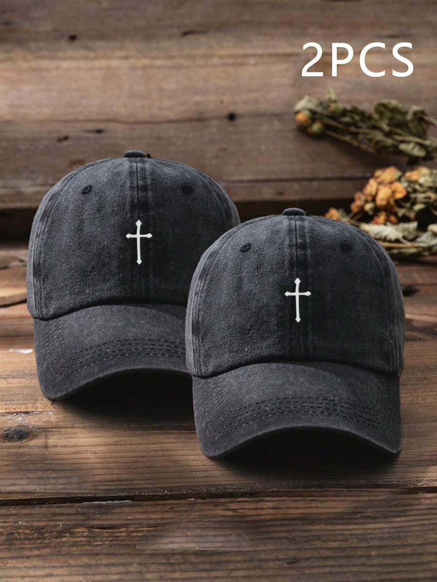 1 pieza/2 piezas Gorras de béisbol estilo Y2K unisex, sombreros de protección solar para exteriores adecuados para deportes al aire libre, sombreado y uso diario - Negro - Ver 1