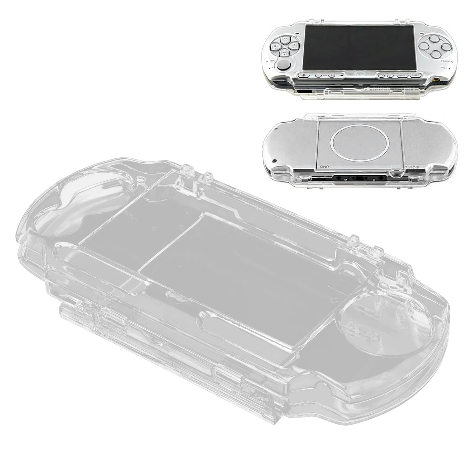 Kit de reemplazo de carcasa dura transparente y resistente con cierre a presión para la serie PSP, carcasa portátil de cobertura completa para prevenir la abrasión y los daños por golpes durante el uso diario al aire libre - Ver 1