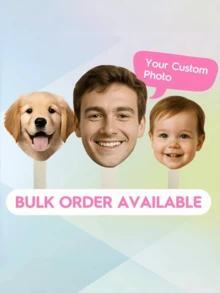 1-20pcs Customized Face Masks, Personalized Fan Face Cutout Headwear/Masks, Personalized Big Head Stick Custom Face, Party Decoration, Suitable For Birthday, Wedding, Friends, Relatives, Best Gift, Ideal Gift For Him/Her, Boyfriend, Girlfriend - Multicolor - View 5